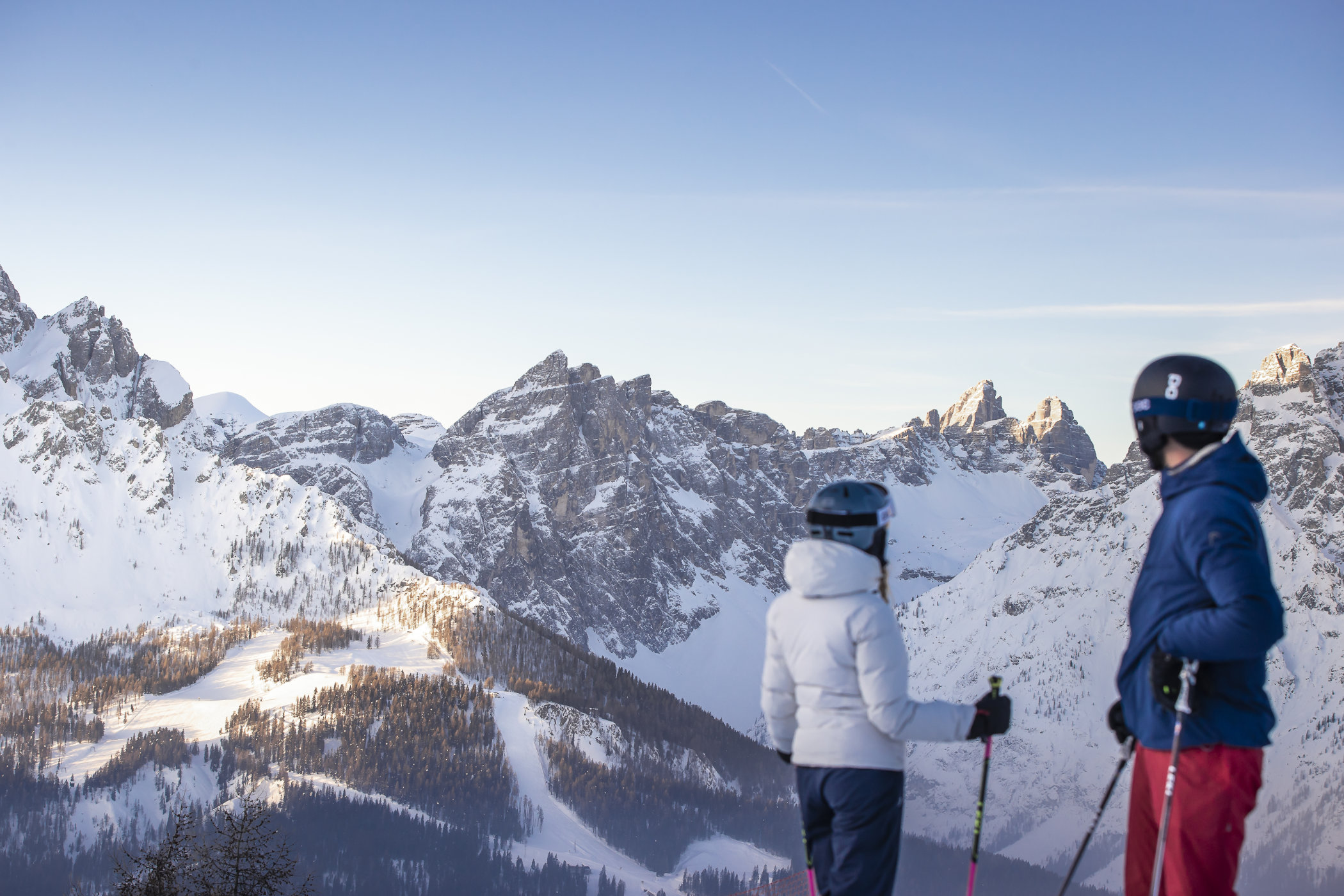Sciare con vista sulle Tre Cime